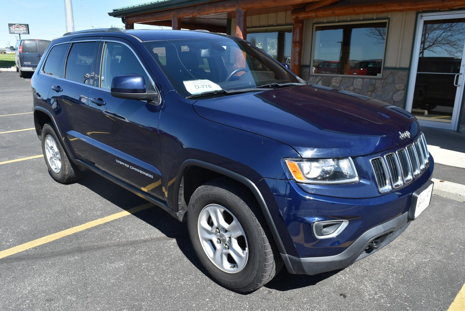 2014 Blue /Black Jeep Grand Cherokee Laredo (1C4RJFAG6EC) with an 3.6L V6 24 Valve VVT engine, 8-Speed Automatic transmission, located at 1600 E Hwy 44, Rapid City, SD, 57703, (605) 716-7878, 44.070232, -103.171410 - Photo#0